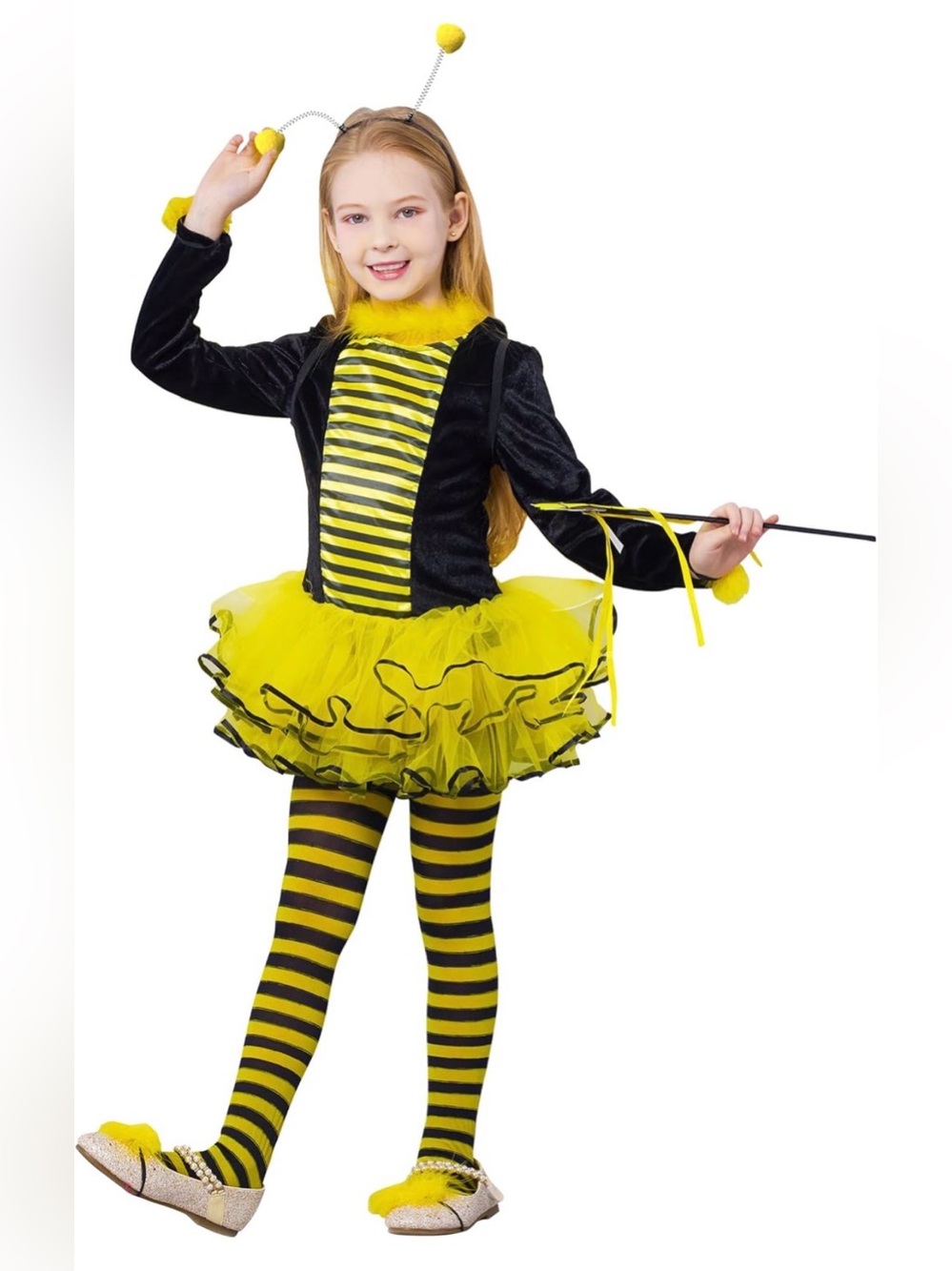 Girls Bee Costume, Bug Dress-up Outfit Suit School Party Birthday Gift. Size 7-8